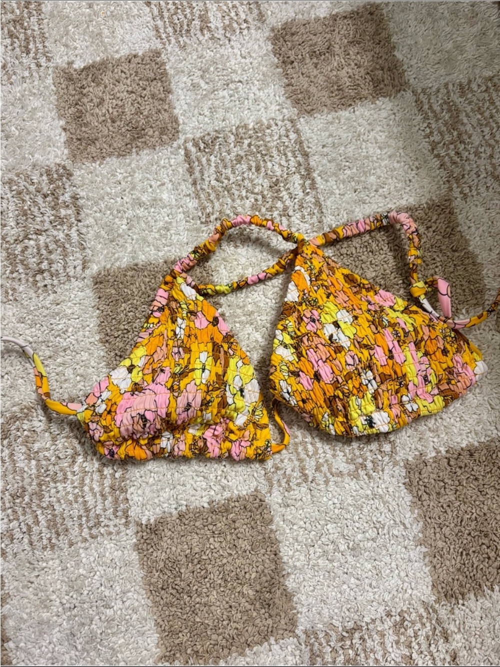 Floral Triangle Bikini Top